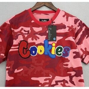 Cookies DEADSTOCK Red Camo Rainbow T-shirt Men's S Camouflage Skate Rare Fire